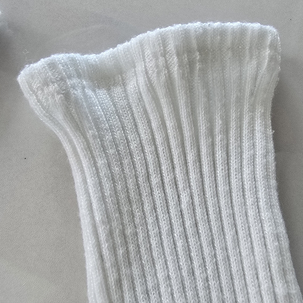 Commense Knit Ribbed Crew Neck Asymmetric Top - White - Small - Picture 10 of 12